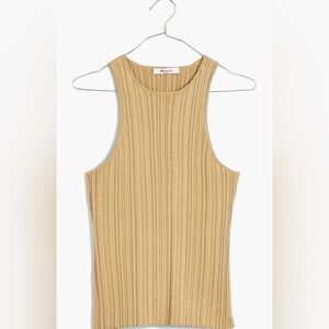 NWT Madewell The Signature Shimmer Knit Cutaway Sweater Tank